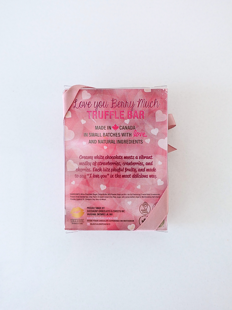 Succulent Chocolates & Sweets Inc - Love You Berry Much Truffle Bar