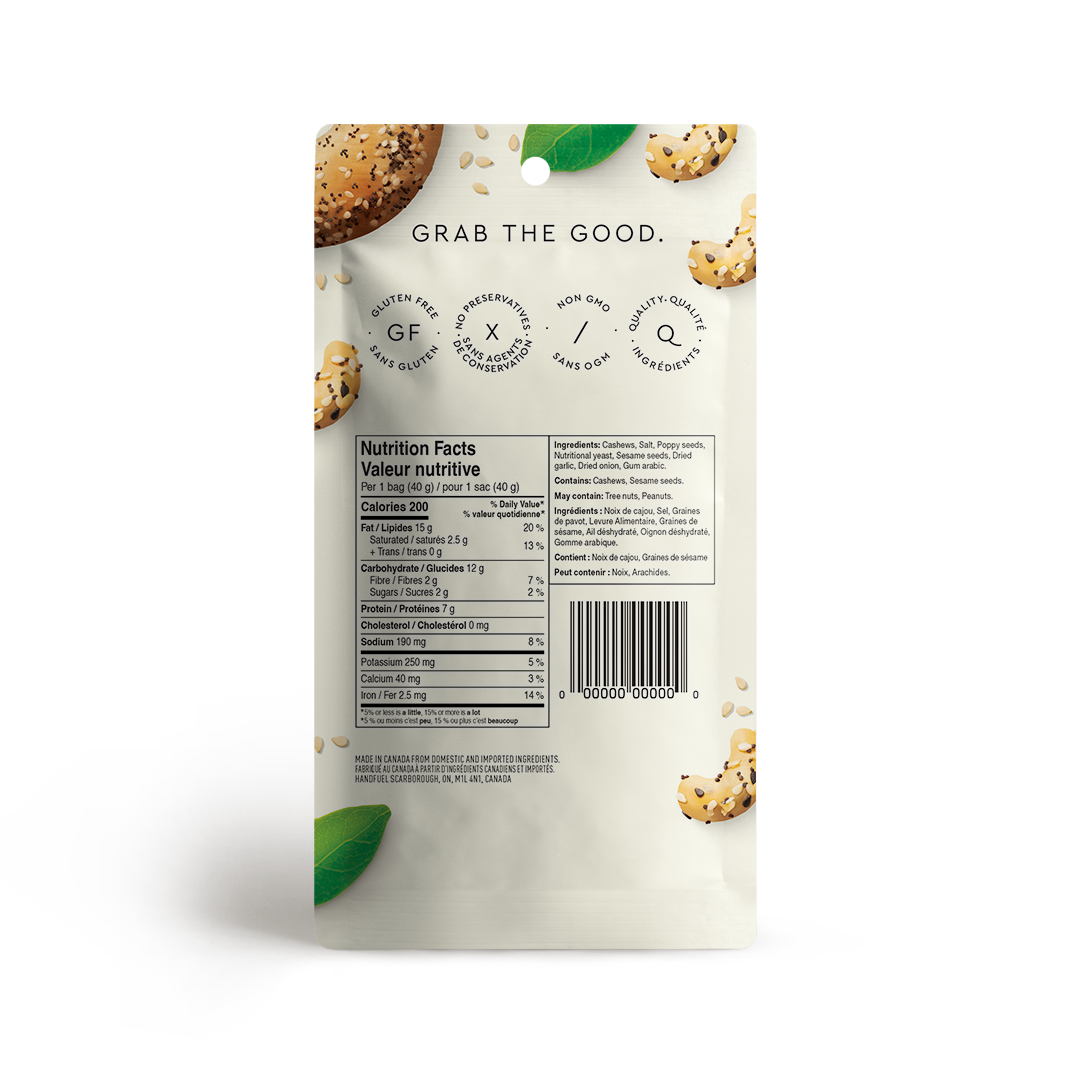 HANDFUEL - Everything Bagel Cashews 40g X 12