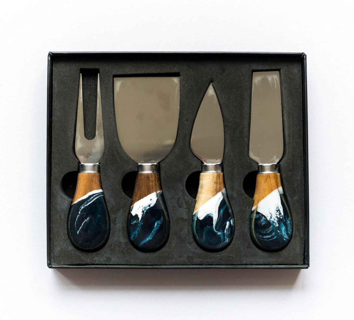 Lynn & Liana Designs - Resin Coated Cheese Knife Set - Set of 4 - NO TARIFFS!: Marble
