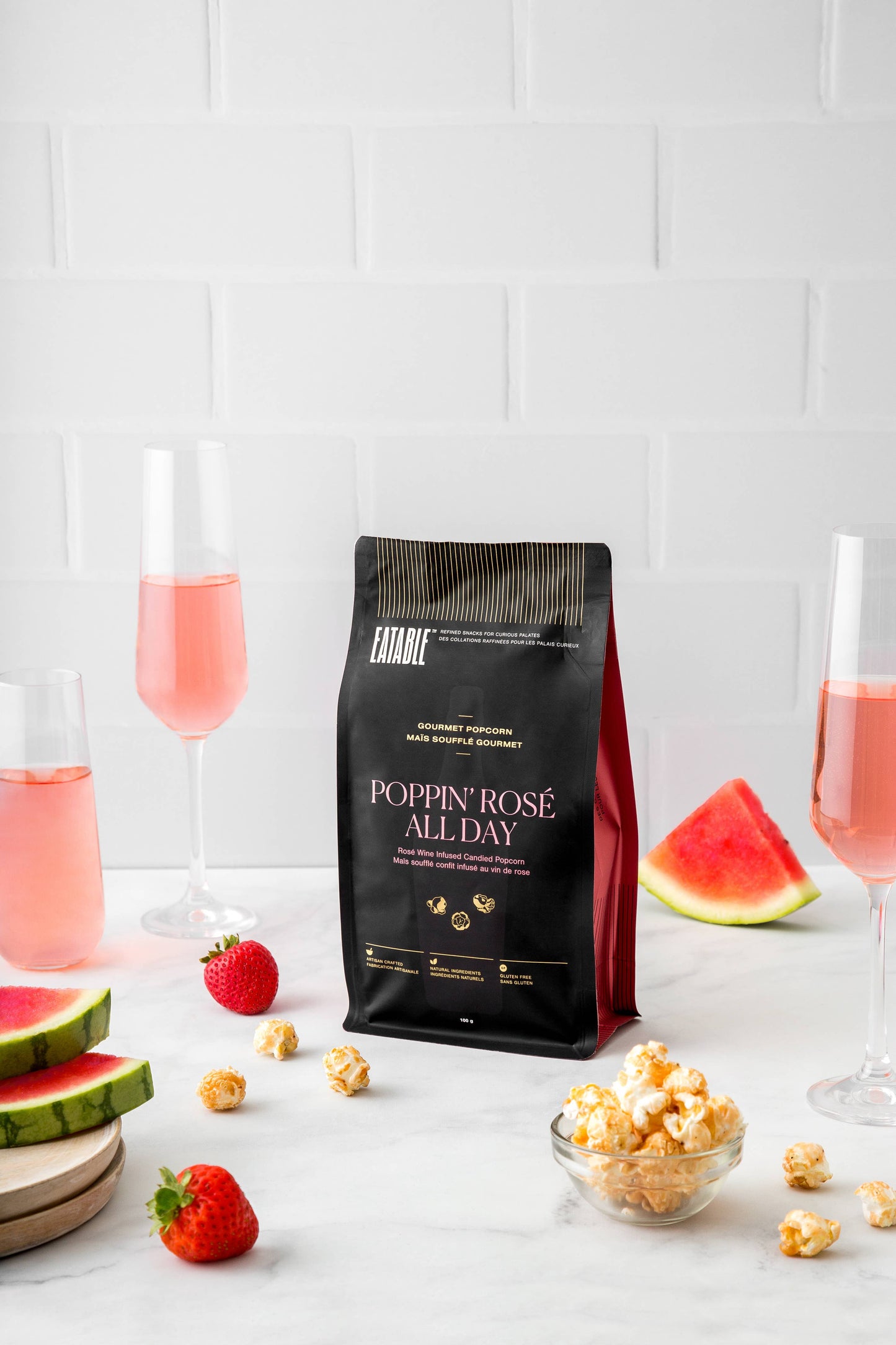EATABLE Popcorn - Poppin' Rosé All Day (100g) - Wine Infused Gourmet Popcorn