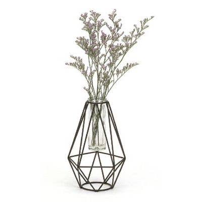 Bacon Basketware - GEOMETRIC WIRE w TUBE VASE